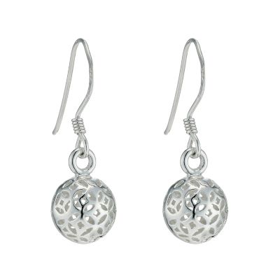 H Samuel Sterling Silver Sphere Drop Earrings