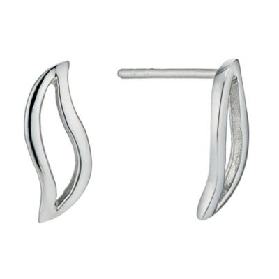 Silver Wave Stud Earrings - Product number 9598057