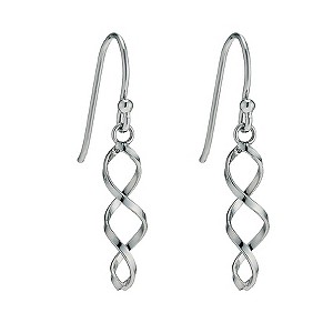 Silver Spiral Drop Earrings