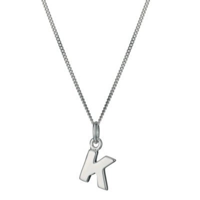 H Samuel Sterling Silver Initial K Pendant