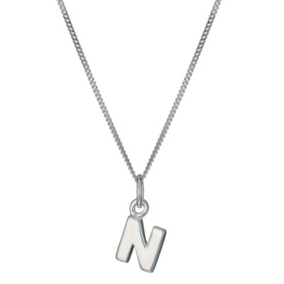 H Samuel Sterling Silver Initial N Pendant