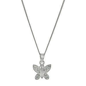 H Samuel Sterling Silver Cubic Zirconia Small Butterfly
