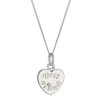 Sterling Silver Best Friends Heart Pendant