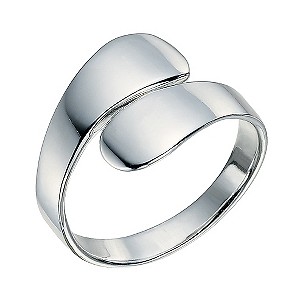 H Samuel Sterling Silver Crossover Ring Size N