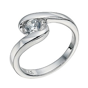 Silver Swirl Cubic Zirconia Ring Size NSilver Swirl Cubic Zirconia Ring Size N