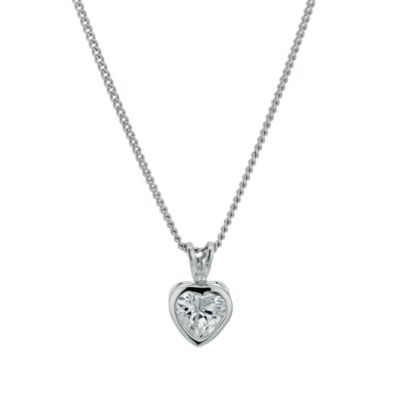 Silver & Platinum Plated Cubic Zirconia Heart Pendant - Product number 9599126