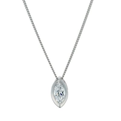 Silver & Platinum Plated Cubic Zirconia Oval Pendant - Product number 9599134