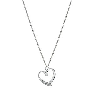Silver Cubic Zirconia Heart Pendant