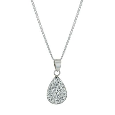 Silver and Crystal Teardrop Pendant - Product number 9600205