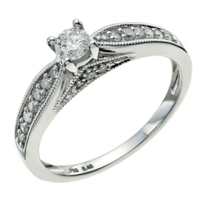 18ct White Gold 0.40 Point Diamond Ring - Product number 9600779