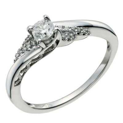 9ct White Gold 1/4 Carat Twist Diamond Ring - Product number 9600906
