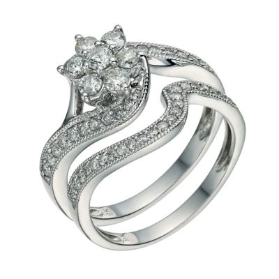9ct White Gold 3/4 Carat Diamond  Bridal Set - Product number 9601163