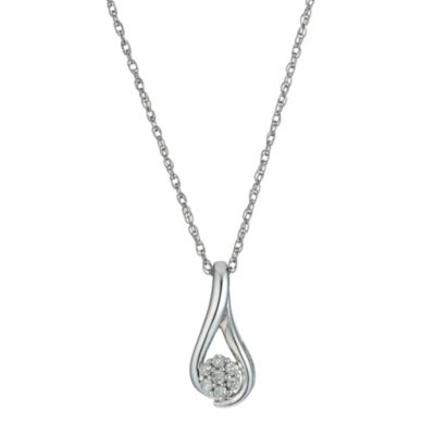 H Samuel Sterling Silver and 1/6 Carat Diamond Pendant