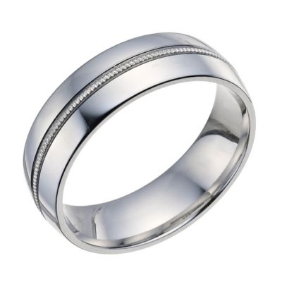 H Samuel Sterling Silver 6mm Milgrain Band