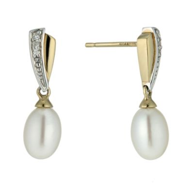 9ct gold cultured freshwater pearl earrings - Product number 9605991