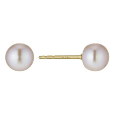 9ct yellow gold pink cultured freshwater stud earrings - Product number 9606122
