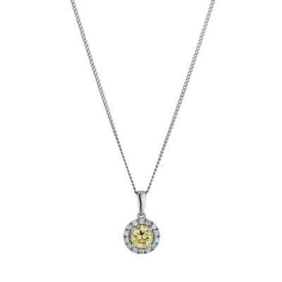 9ct white gold cubic zirconia vintage round pendant - Product number 9606556