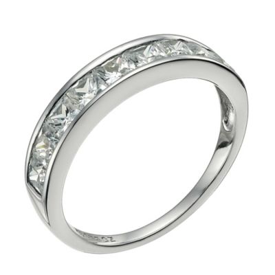 9ct white gold channel set cubic zirconia channel set ring - Product number 9608710