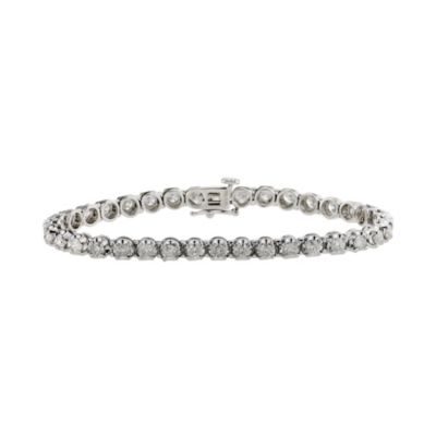 18ct white gold five carat diamond tennis bracelet - Product number 9609970