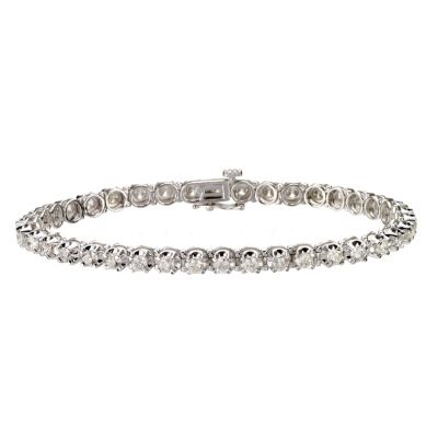 18ct white gold four carat diamond tennis bracelet - Product number 9610006