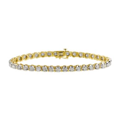 18ct gold four carat diamond tennis bracelet - Product number 9610022