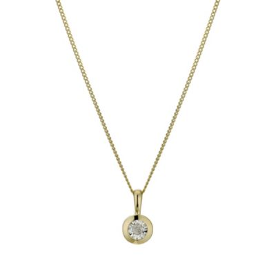 9ct yellow gold diamond solitaire pendant - Product number 9610049