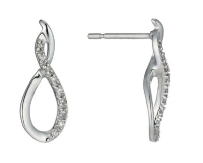 Figure of eight diamond set earrings - Product number 9610111