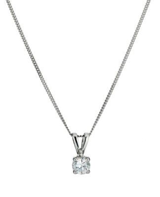 18ct white gold diamond solitaire pendant - Product number 9610154