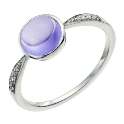 Silver diamond & amethyst ring - Product number 9611142