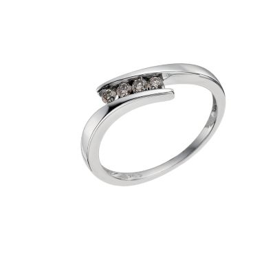 Silver 0.15point brown diamond ring - Product number 9615814