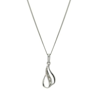 9ct white gold diamond swirl pendant - Product number 9616152