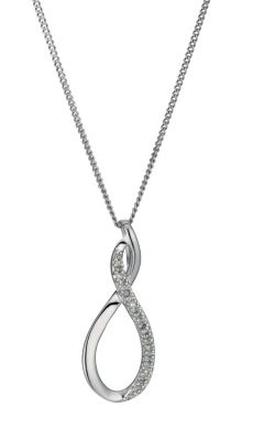 9ct white gold diamond figure of eight pendant - Product number 9616160