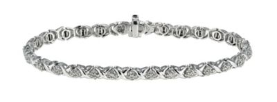 9ct white gold 1 carat diamond cluster bracelet - Product number 9616373