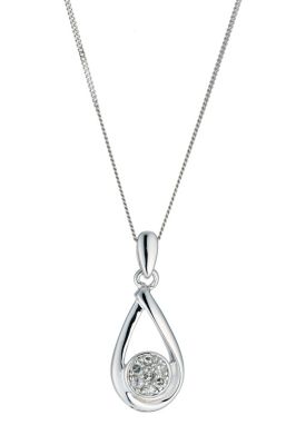 9ct white gold diamond set pendant - Product number 9616535