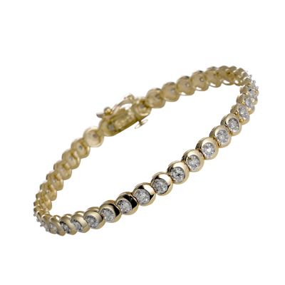 9ct gold one carat diamond C link bracelet - Product number 9616896