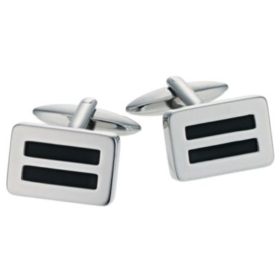 Spartan stainless steel & black cufflinks - Product number 9617167