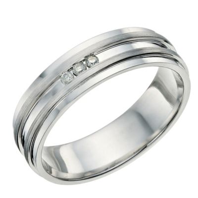 Silver & diamond groove ring - Product number 9618597