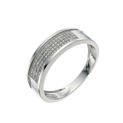 9ct white gold 22 point diamond pave set ring - Product number 9619240