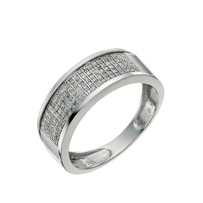 9ct white gold 30 point diamond pave set ring - Product number 9619372