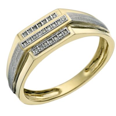 9ct yellow & white gold pave set diamond ring - Product number 9619518