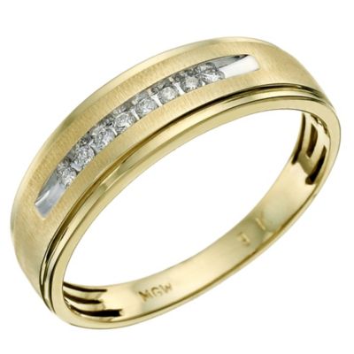 9ct yellow gold channel set diamond ring - Product number 9619631