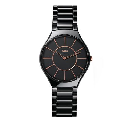Rado True Thinline men's black ceramic bracelet watch - L - Product number 9620567