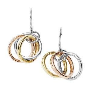 DKNY Stainless Steel & Gold-Plated Three Colour Earrings