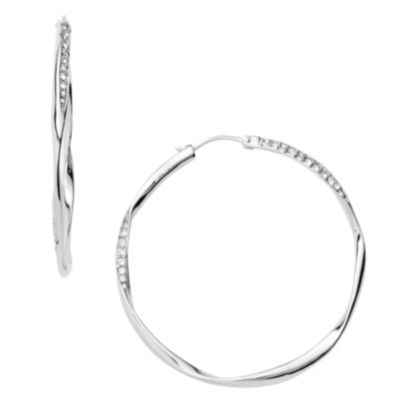 DKNY Stainless Steel & Stone Set Hoop Earrings - Product number 9620699