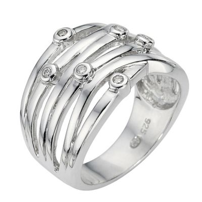 Sterling silver & scattered diamond ring - Product number 9621032
