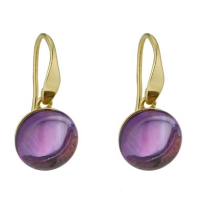 9ct yellow gold amethyst bead drop earrings - Product number 9621644