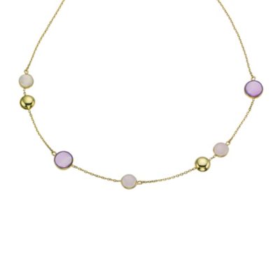 9ct gold amethyst and rose quartz 18" necklace - Product number 9621652