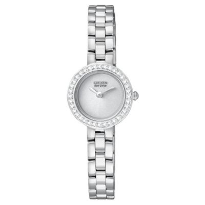 Citizen Eco Drive ladies' stone set bezel bracelet watch - Product number 9621814