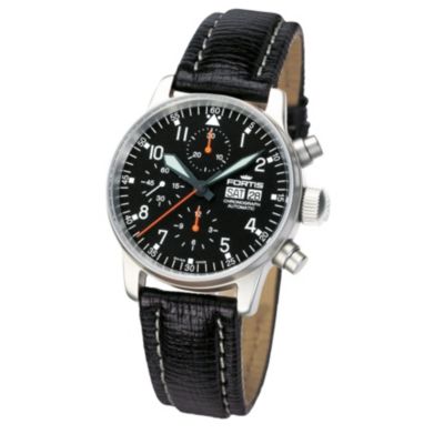 Fortis Flieger men's automatic chronograph black strap watch - Product number 9622276