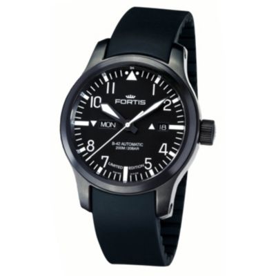 Fortis B-42 Flieger men's automatic black strap watch - Product number 9622470